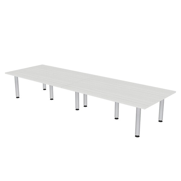 45 in W, 120 in L, 29 in H, Engineered Wood Top, White
